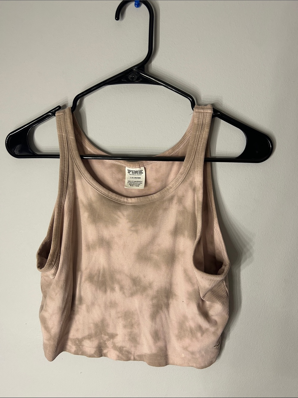 PINK Victoria's Secret Blush Tie-Dye Ribbed Crop Tank